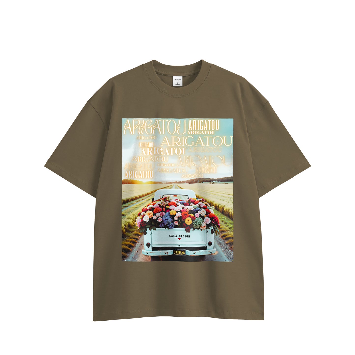 "ARIGATOU" T-shirt 8 colors brown image