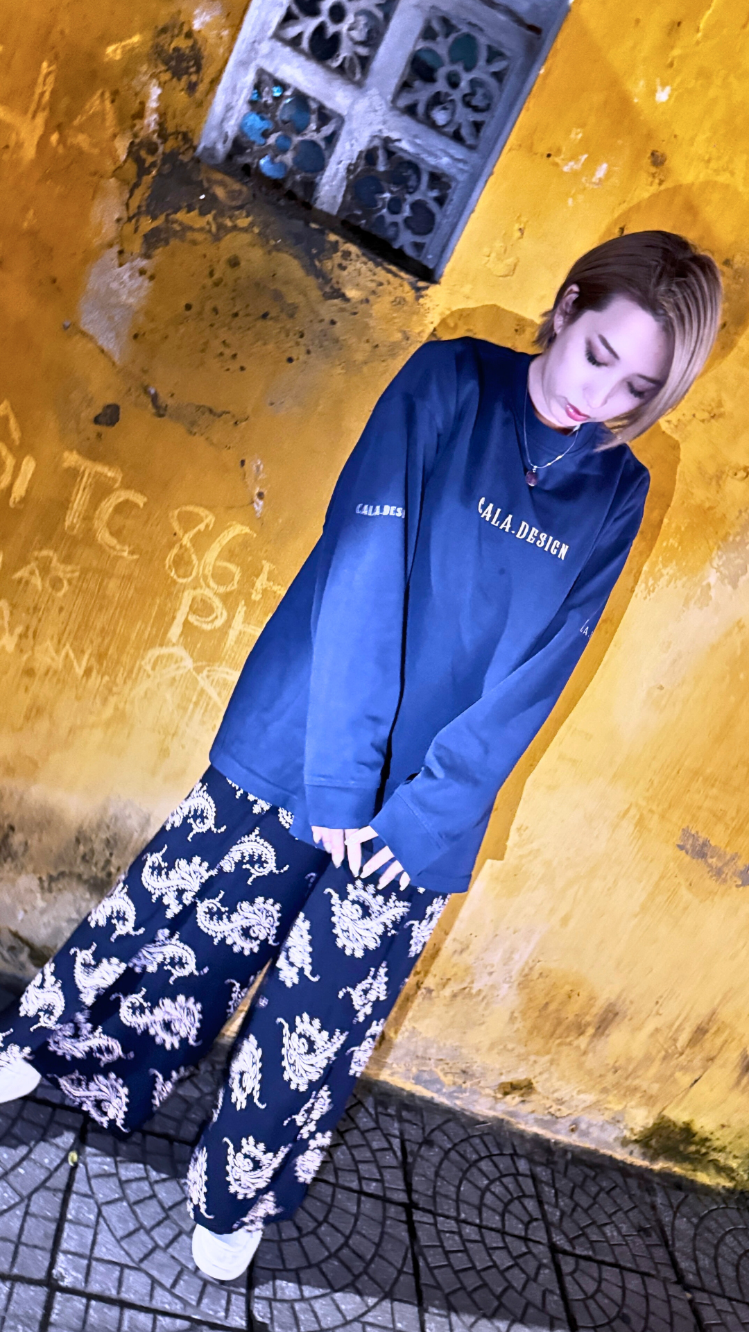 "Three Name Logo" Long sleeve T-shirt 00 5colors