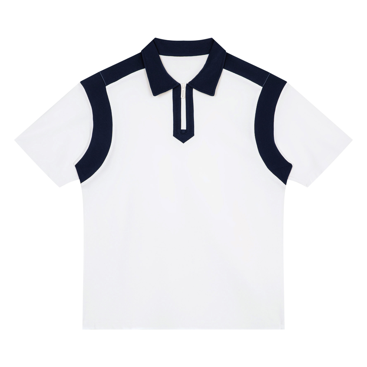 "伽羅意匠" Color Block Quarter Zip Polo Shirt 4 colors