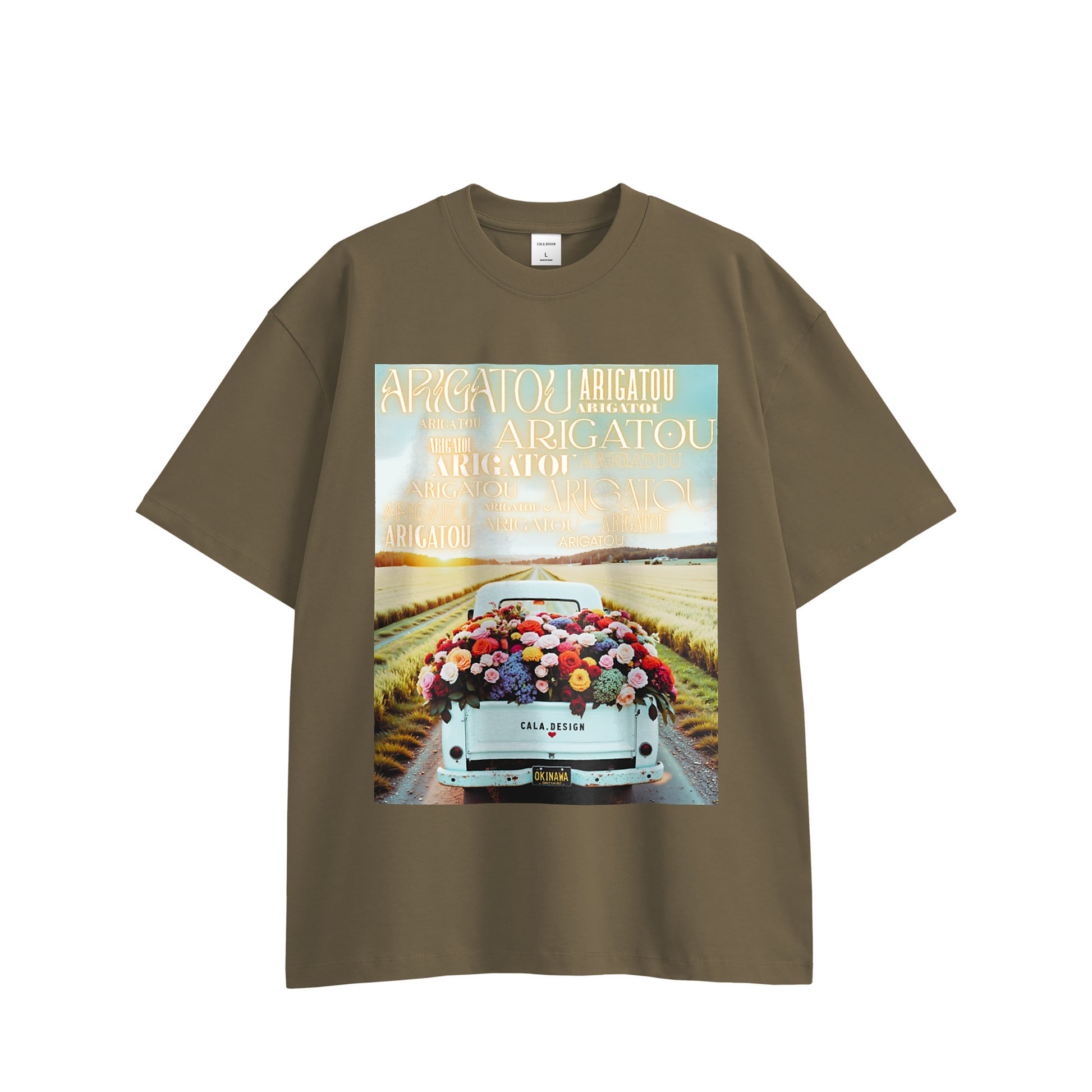 "ARIGATOU" T-shirt 8 colors brown image