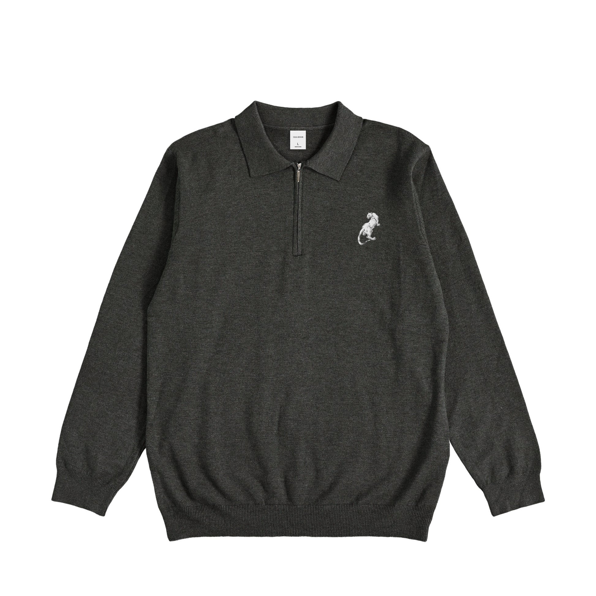 "Panther Knit Polo" 4 colors charcoal image