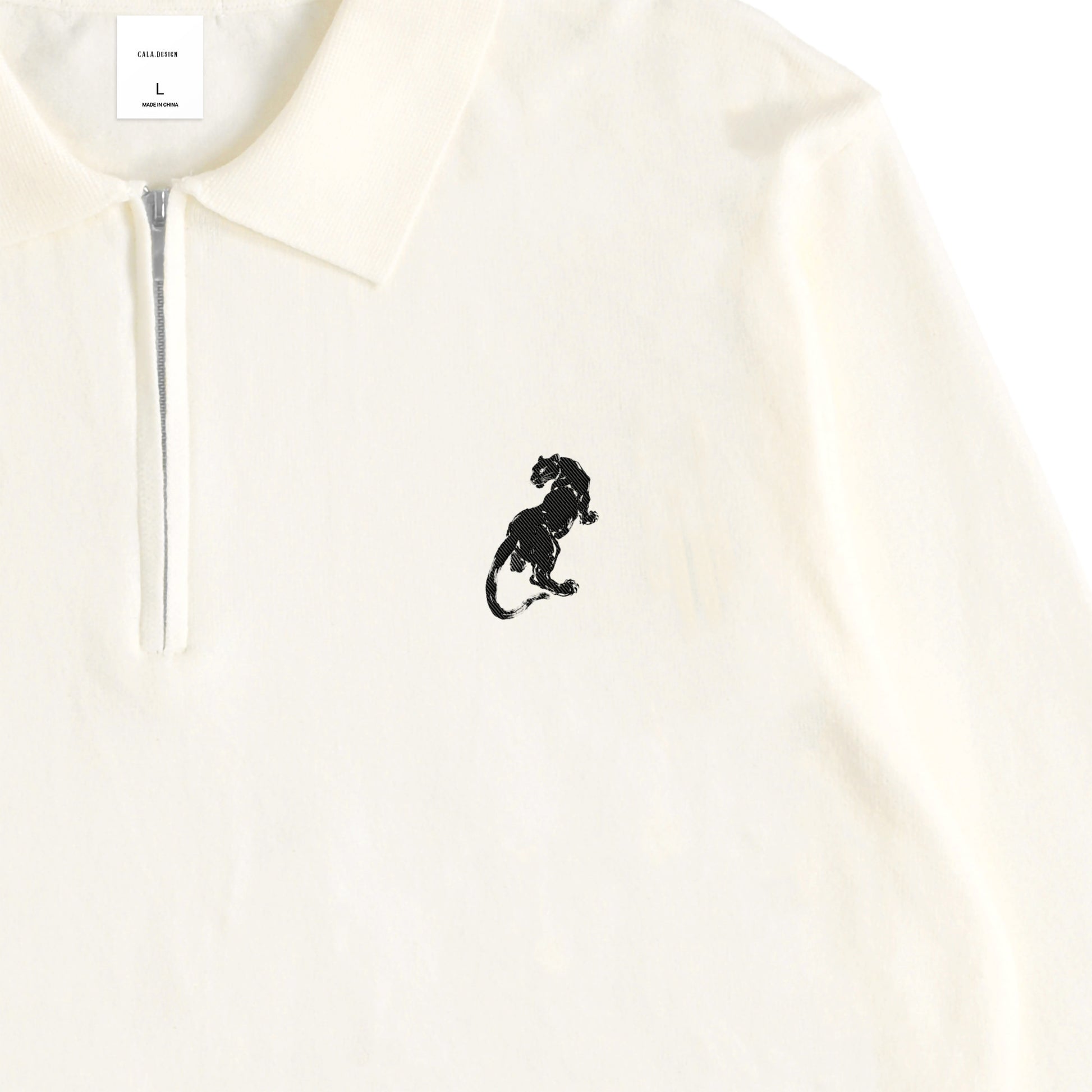"Panther Knit Polo" 4 colors white image