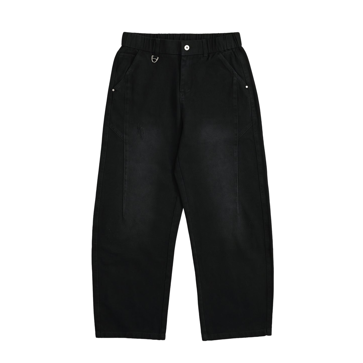 "Logo Washed Wide Denim Pants" 2 colors black image