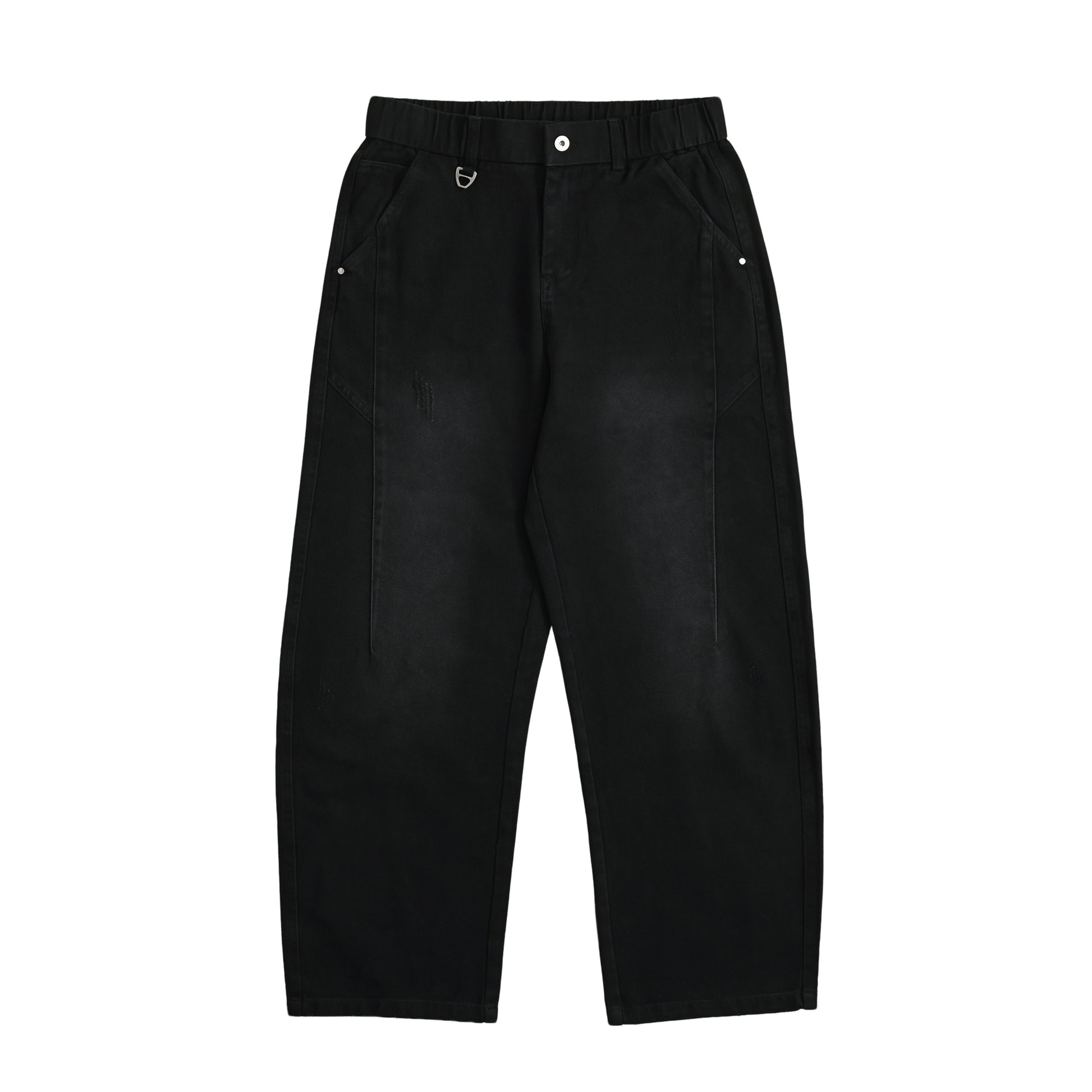 "Logo Washed Wide Denim Pants" 2 colors black image
