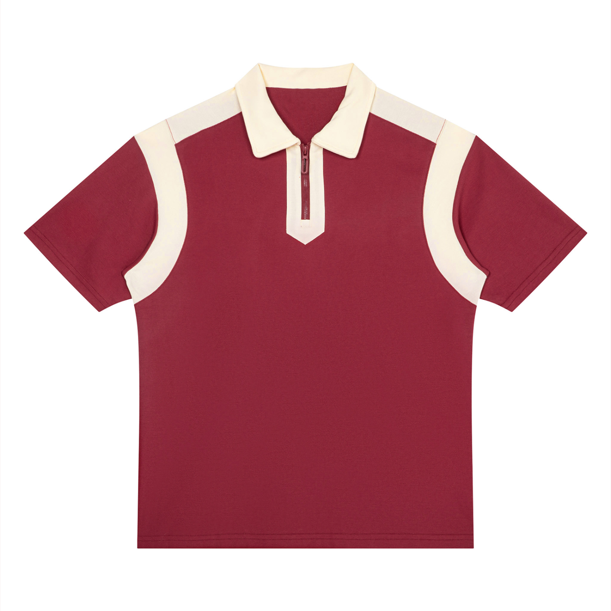 "伽羅意匠" Color Block Quarter Zip Polo Shirt 4 colors