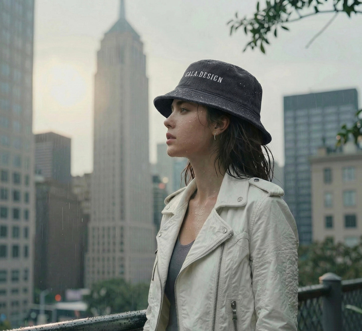 "Logo" Corduroy bucket hut 4colors