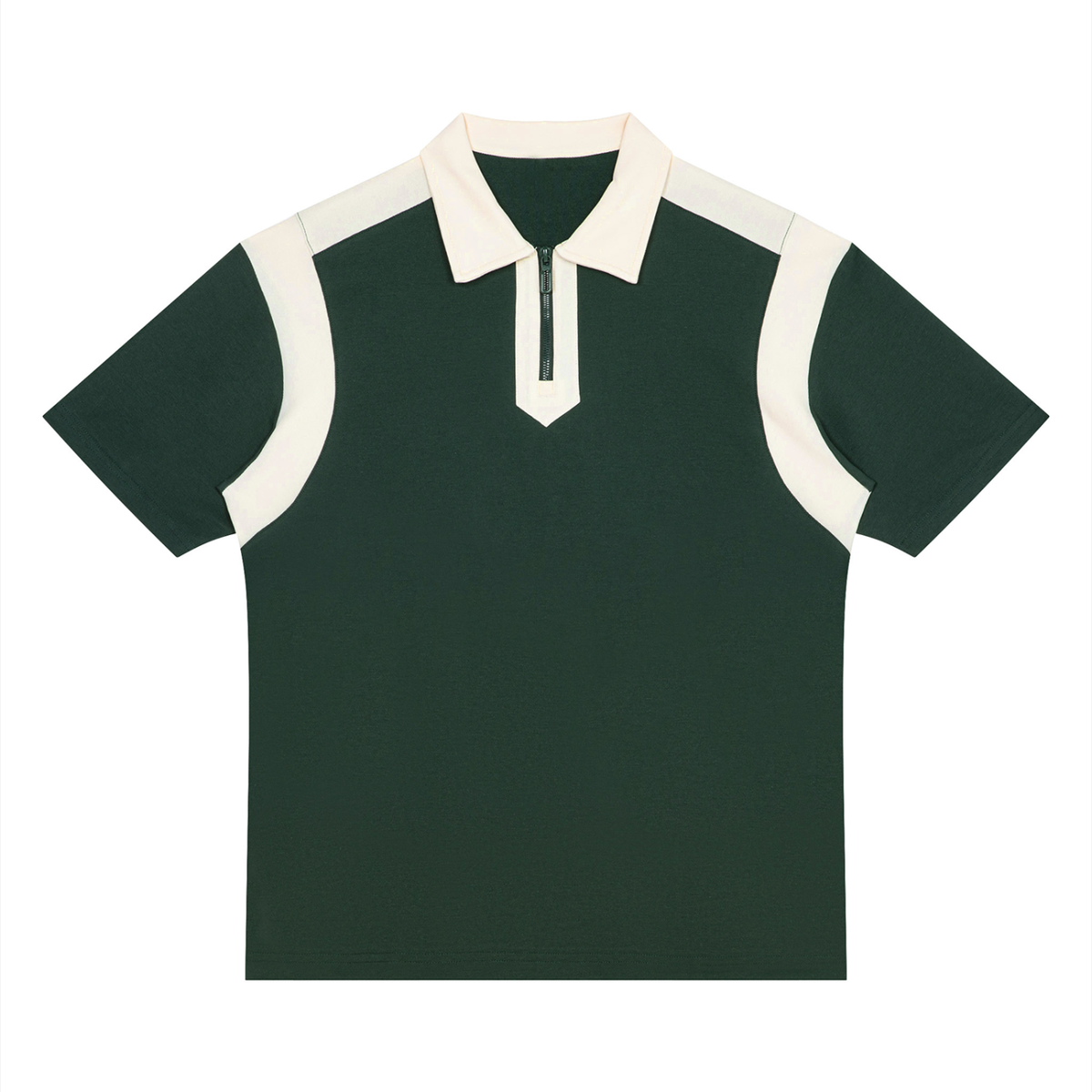 "伽羅意匠" Color Block Quarter Zip Polo Shirt 4 colors
