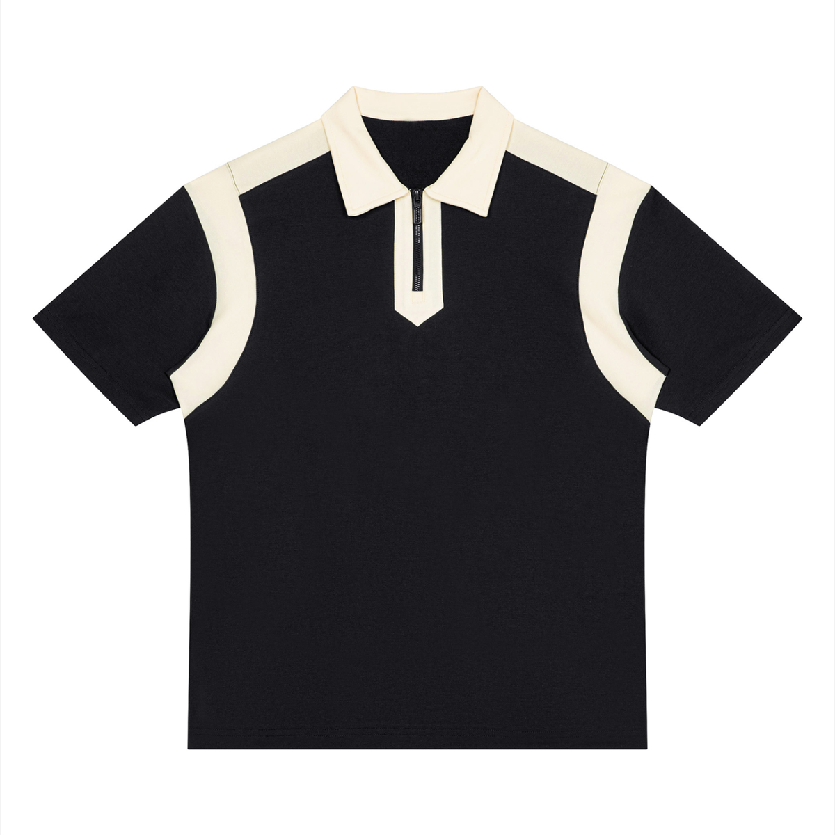 "伽羅意匠" Color Block Quarter Zip Polo Shirt 4 colors