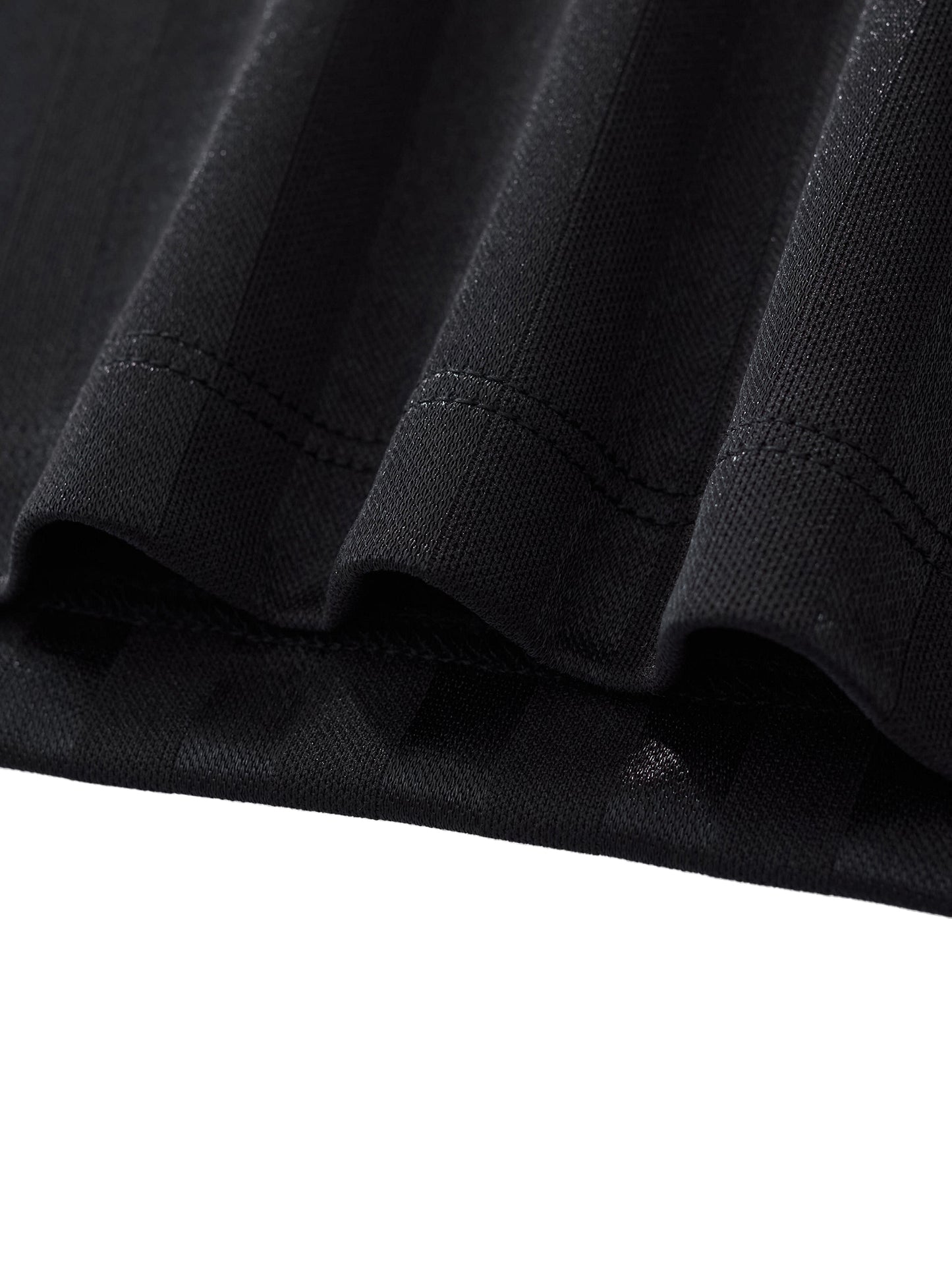 Contrast Collar Striped Cropped Jersey Black
