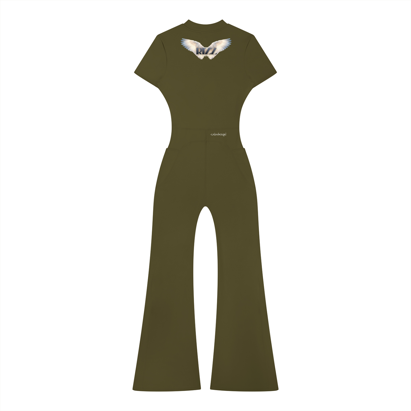 "RIZZ" Women’s Tight Flared Leg Quarter-Zip Jumpsuit 5 colors